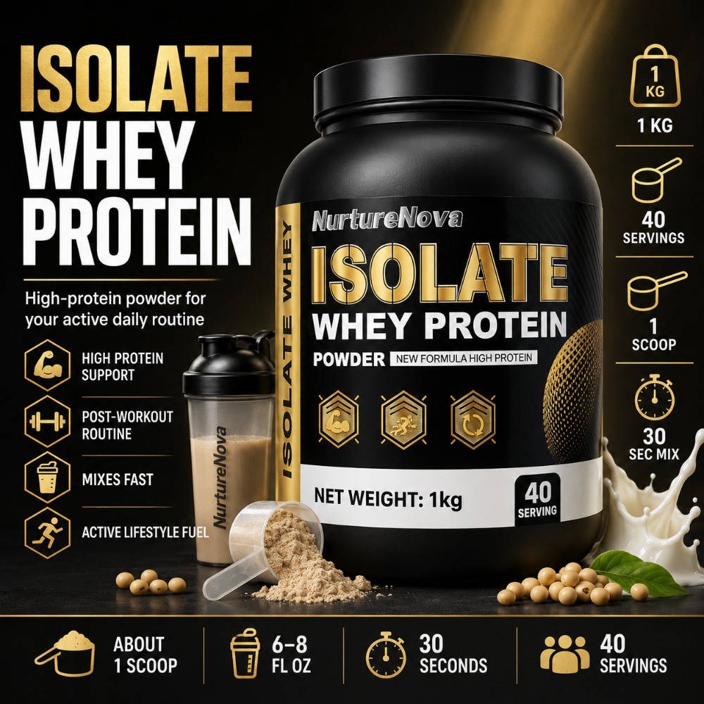 Fitness Nutrition Whey Protein - NurtureNova Isolat Whey Protein Pulver 1kg,