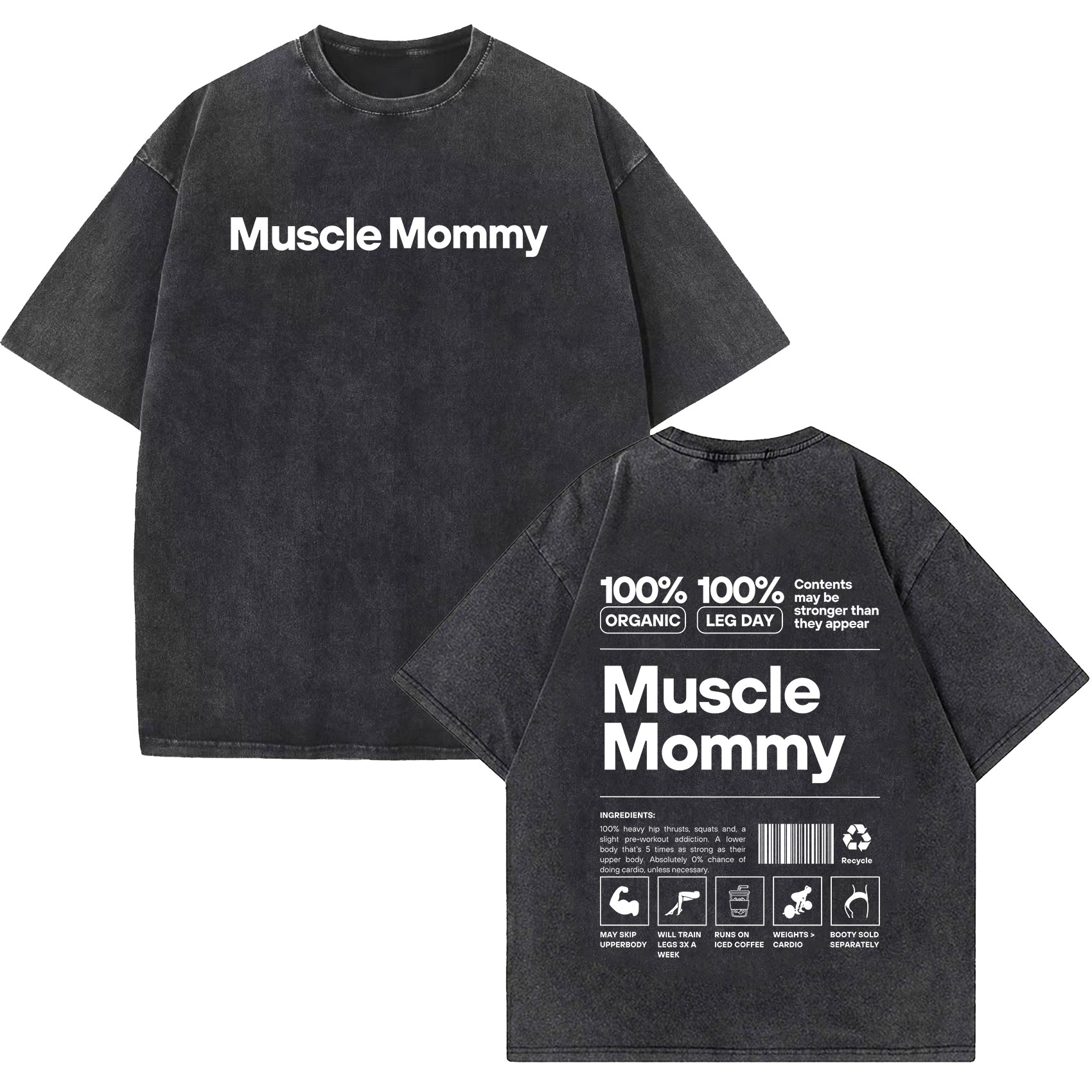 Nutrition Sports Fitness - Vintage Acid Washed Distressed Kurzarm-T-Shirt Unisex