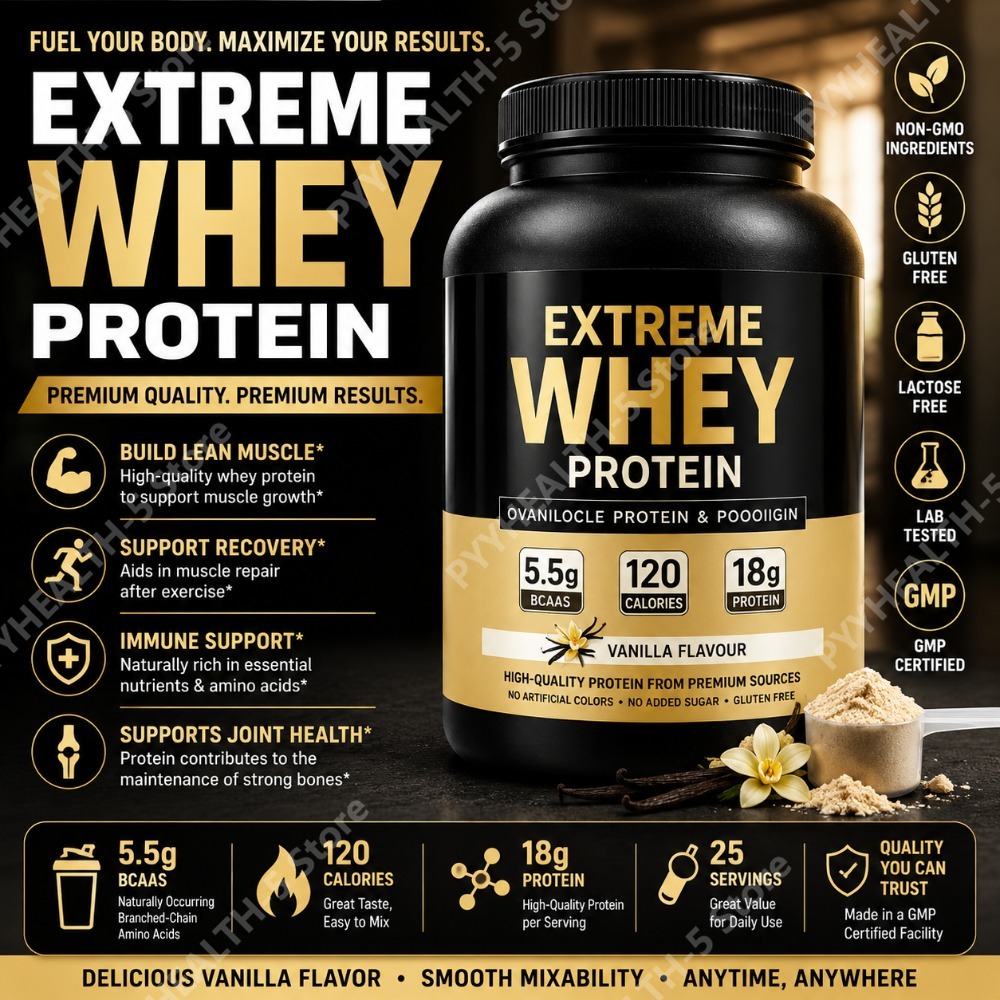 Fitness Nutrition Whey Protein - Vanille-Molkenproteinpulver 2,2 lb 18g Protein 33