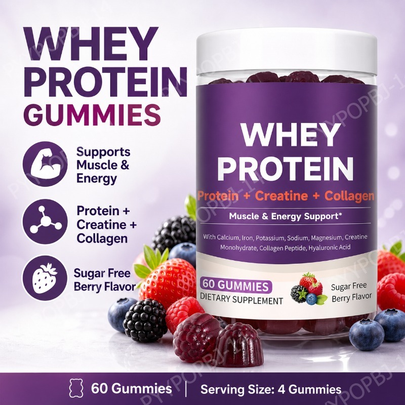 Fitness Nutrition Whey Protein - Protein-Gummibärchen mit Molkenprotein, Kreatin und Kollagen,