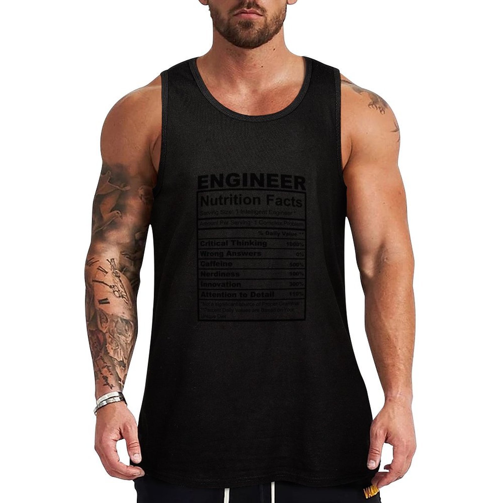 Nutrition Sports Fitness - Lustiges Ingenieur-Geschenk, Nährwertangaben, Humor, Tank-Top, Fitness-Workout-Tank-Top,