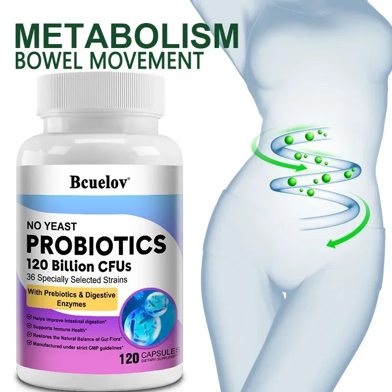 Probiotic 60 Billion - Verdauungsgesundheit Probiotika 120-Millionen-CFU-Pribiotika und Verdauungsenzyme Probiotisches