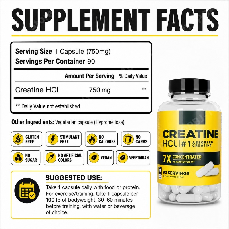 Kreatin HCl 750mg 90 Kapseln F – Nutrition Fitness Supplements Bewertung und Preis